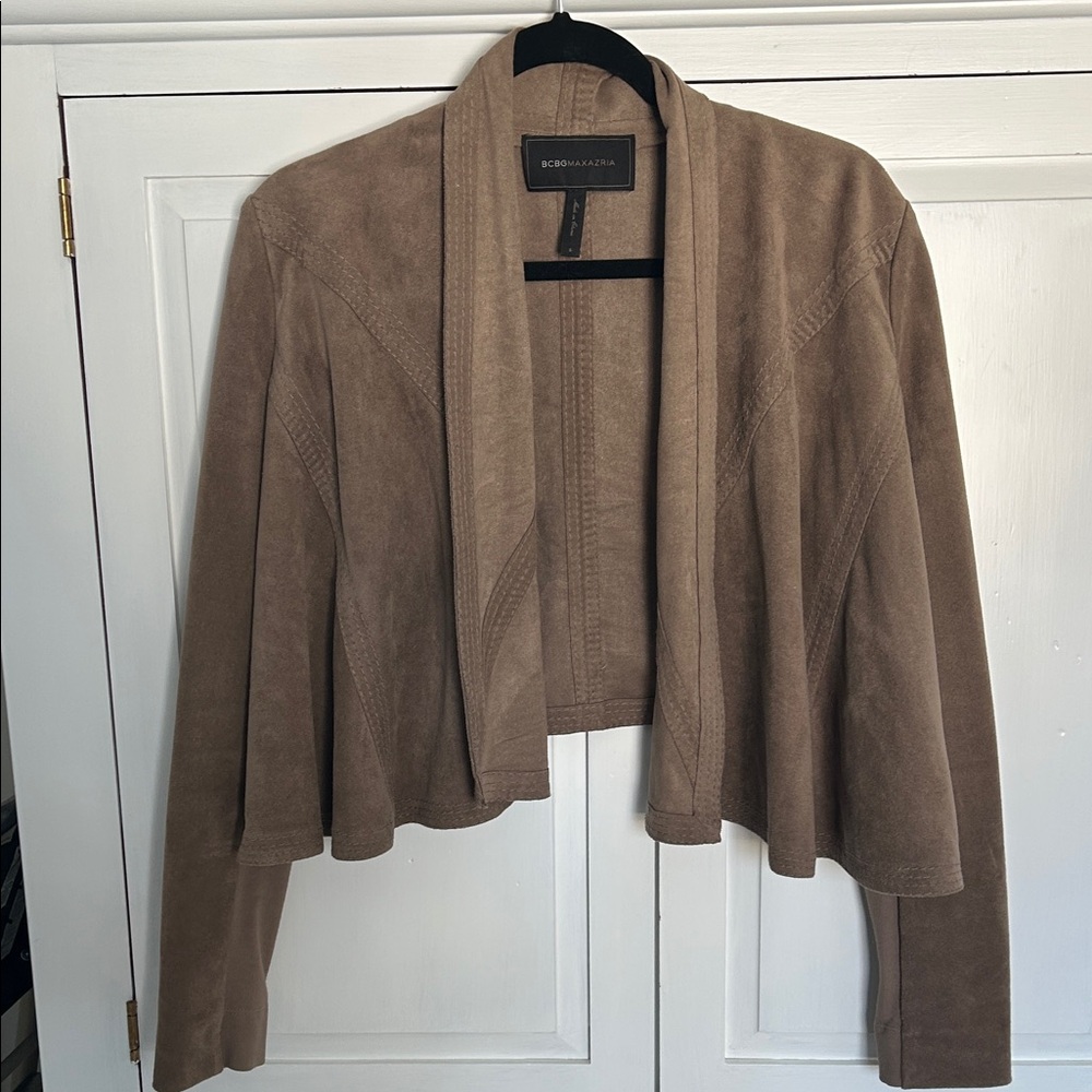 BCBGMaxAzria Women's Brown Suede Blazer